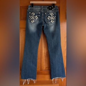 Miss Me Bling Rhinestone Pocket Bootcut Jeans JV8282B Size 30 Signature Boot
